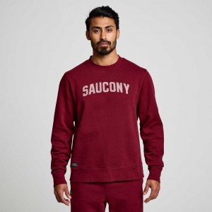 Hanorac Saucony Recovery Crew Barbati Rosii | ROMANIA RNHETG