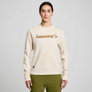 Hanorac Saucony Recovery Crew Dama Bej | ROMANIA SGIAEH