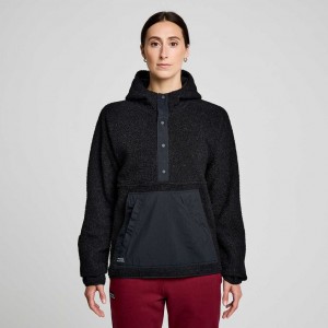 Hanorac cu Gluga Saucony Recovery Sherpa Pullover Dama Negrii | ROMANIA QWIADT