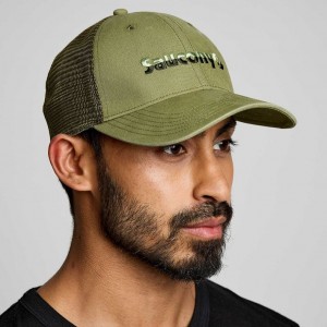 Sapca Trucker Saucony Adjustable Snap Back Barbati Masline Verzi | ROMANIA DGFLRC