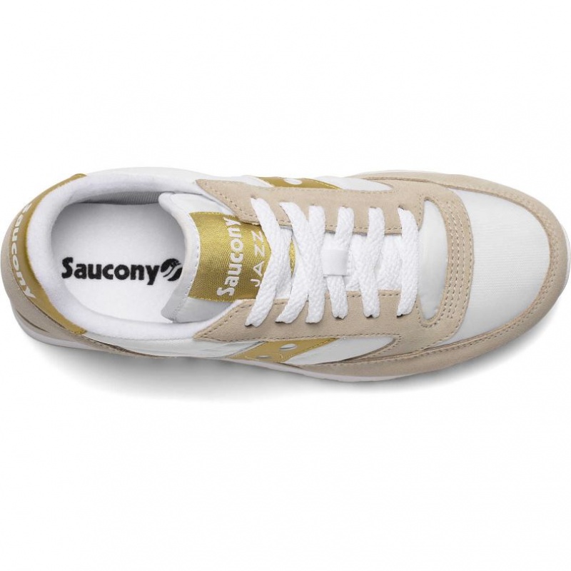 Adidasi Saucony Jazz Original Dama Albi Bej Aurii | ROMANIA QHSBIJ