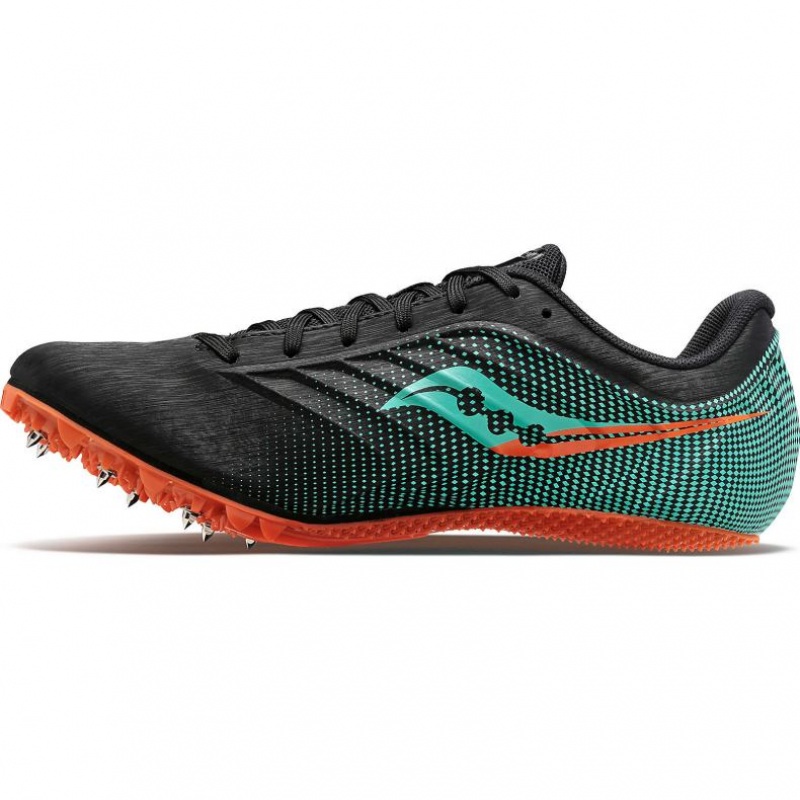 Adidasi cu Cuie Atletism Saucony Spitfire 5 Barbati Negrii Turcoaz | ROMANIA UTSOWA