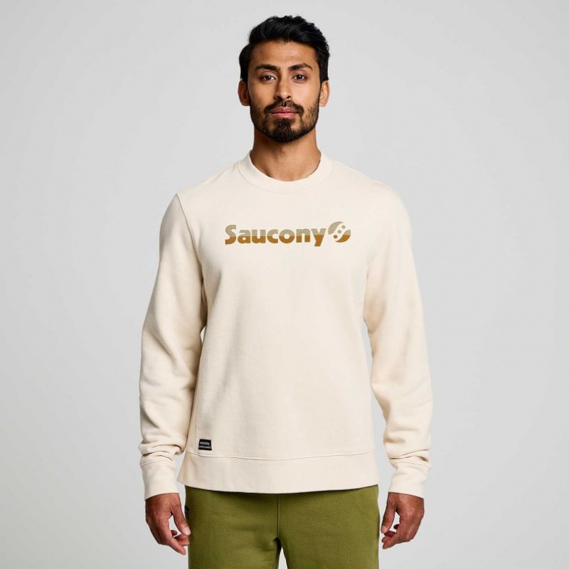 Hanorac Saucony Recovery Crew Barbati Albi | ROMANIA BAVMEN