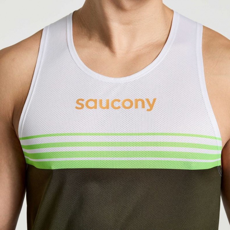 Maiouri Saucony Elite Singlet Barbati Albi Negrii | ROMANIA LUCBNF