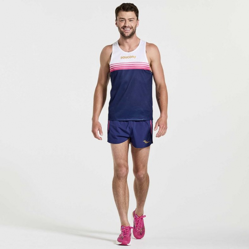 Maiouri Saucony Elite Singlet Barbati Albi Bleumarin | ROMANIA EAVKTX