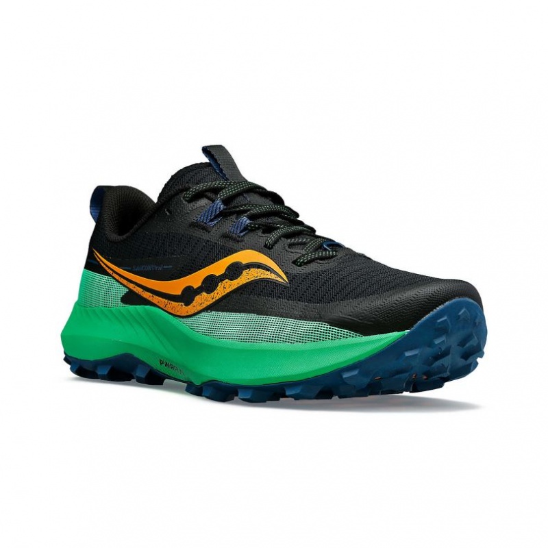 Pantofi Alergare Trail Saucony Peregrine 13 Barbati Negrii Verzi | ROMANIA ZBHYFV