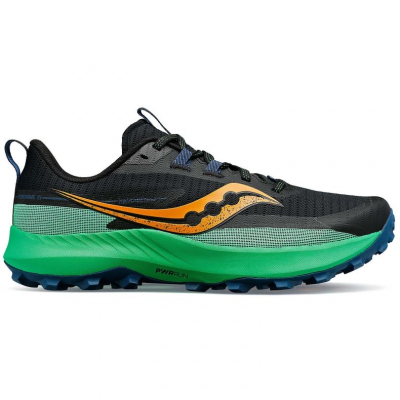 Pantofi Alergare Trail Saucony Peregrine 13 Barbati Negrii Verzi | ROMANIA ZBHYFV