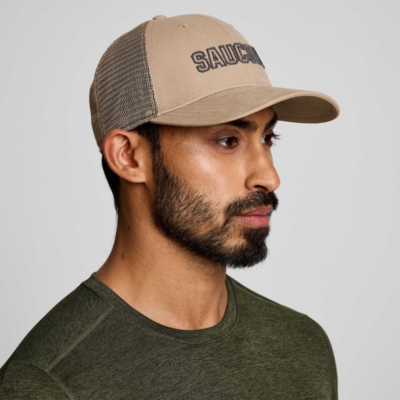 Sapca Trucker Saucony Adjustable Snap Back Barbati Bej | ROMANIA JFOLIS