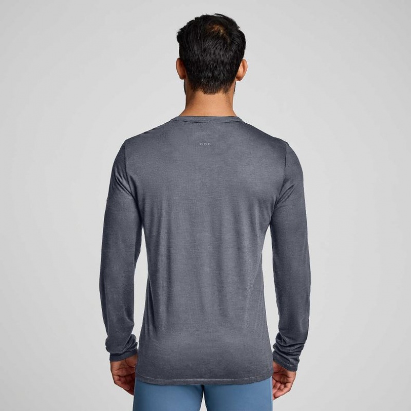 Tricou Saucony Peregrine Merino Long Sleeve Barbati Gri | ROMANIA RMHGYK