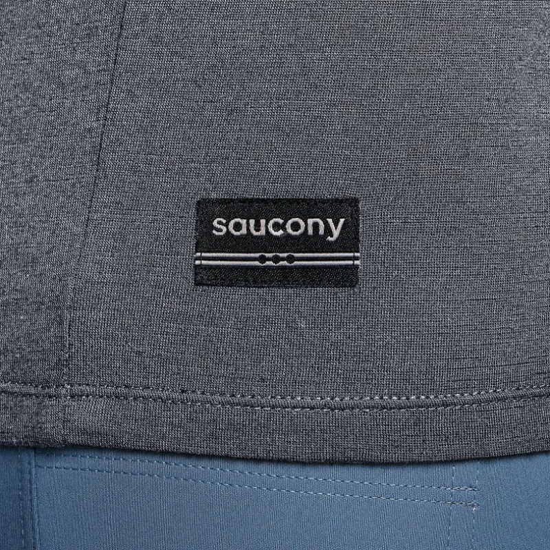 Tricou Saucony Peregrine Merino Long Sleeve Barbati Gri | ROMANIA RMHGYK