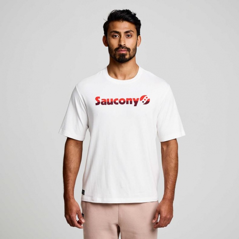 Tricou Saucony Recovery Scurte Sleeve Barbati Albi | ROMANIA TPQIAN