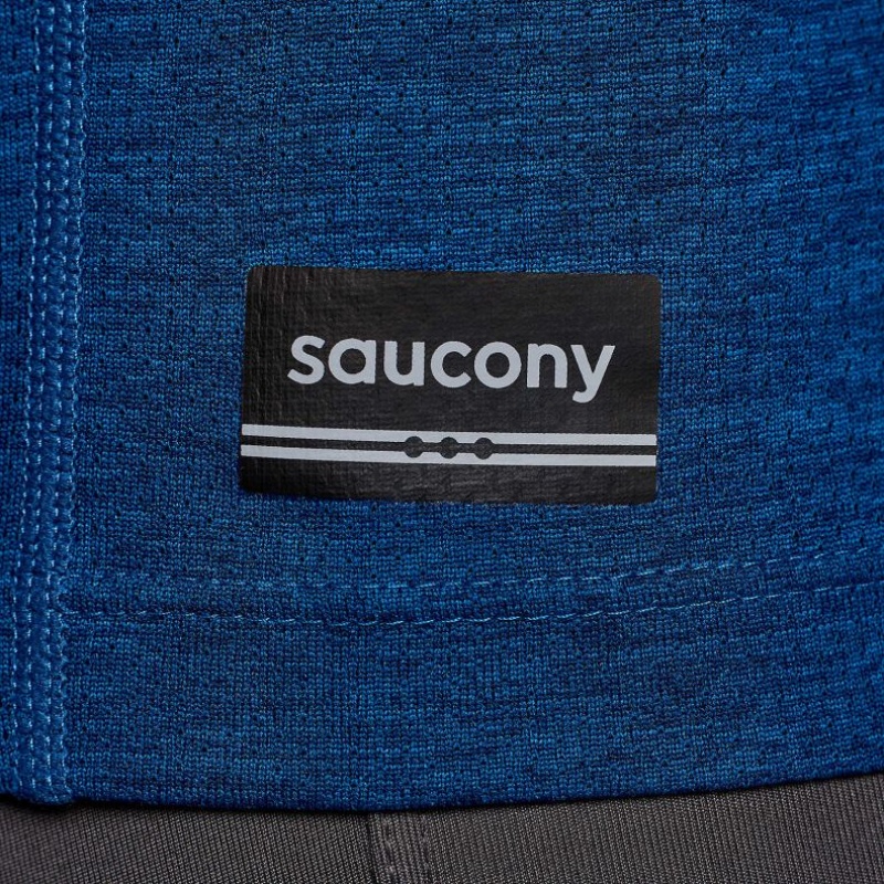 Tricou Saucony Stopwatch Graphic Scurte Sleeve Barbati Indigo | ROMANIA RXWOIL