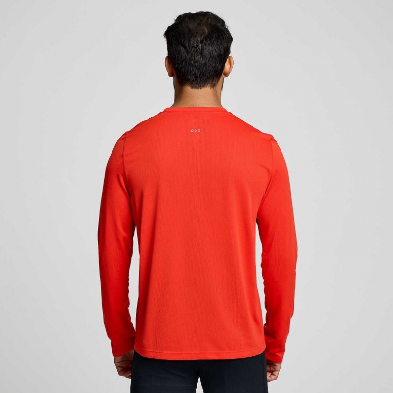 Tricou Saucony Stopwatch Long Sleeve Barbati Rosii | ROMANIA KMJZIS