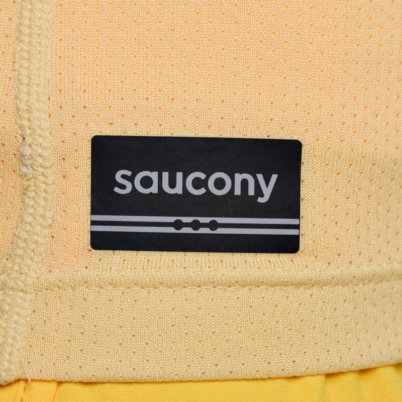 Tricou Saucony Stopwatch Scurte Sleeve Dama Galbeni | ROMANIA MBPFUK